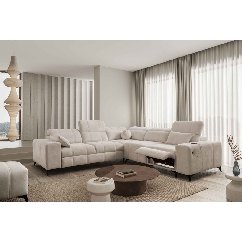 Кутовий диван Ballagio III Mix з функцією сну та релаксу | Найвища якість Плетіння, Spring 1108