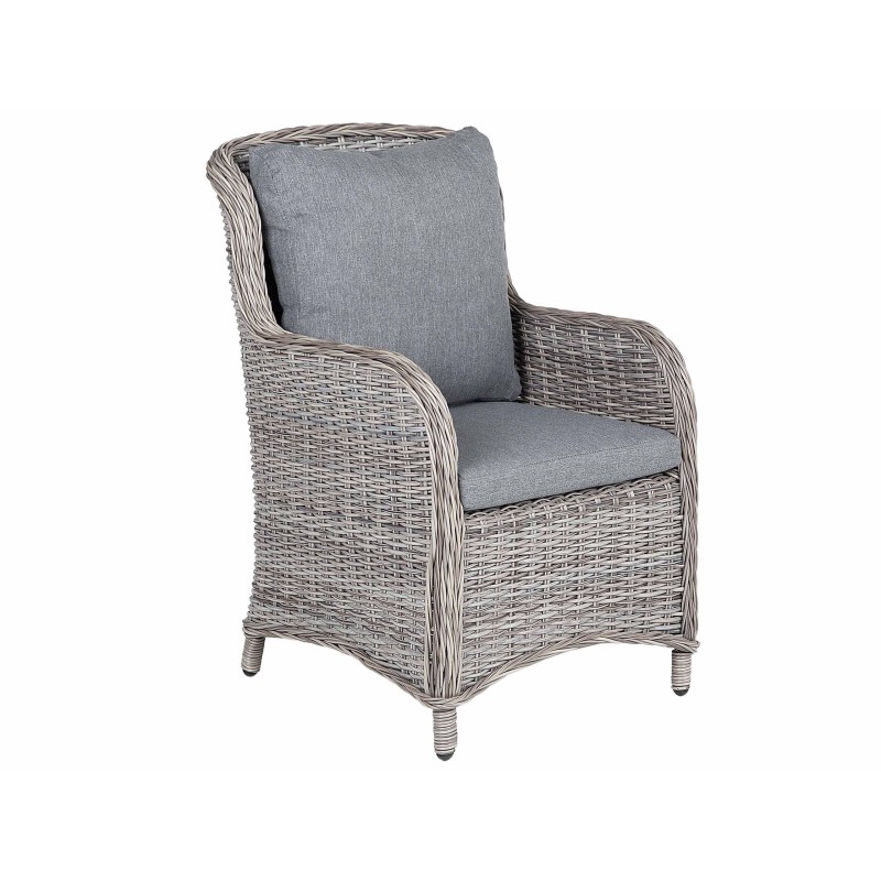 Zestaw ogrodowy dla 6 osób CASCAIS z poduszkami Technorattan Szary