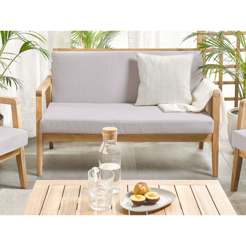 Zestaw ogrodowy ze stolikiem dla 4 osób PALLANO Drewno akacjowe Beżowoszary