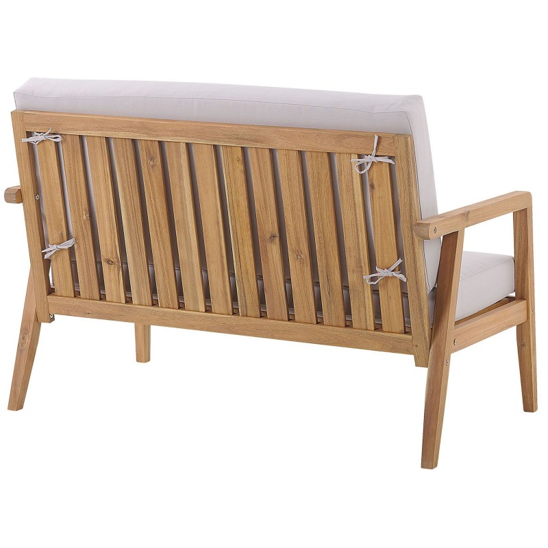 Zestaw ogrodowy ze stolikiem dla 4 osób PALLANO Drewno akacjowe Beżowoszary