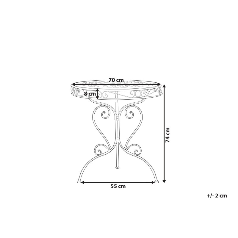 Stolik bistro ALBINIA 70 cm 70 cm Metal Różowy