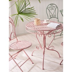 Stolik bistro ALBINIA 70 cm 70 cm Metal Różowy