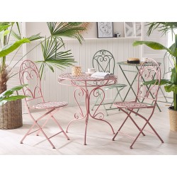 Stolik bistro ALBINIA 70 cm 70 cm Metal Różowy