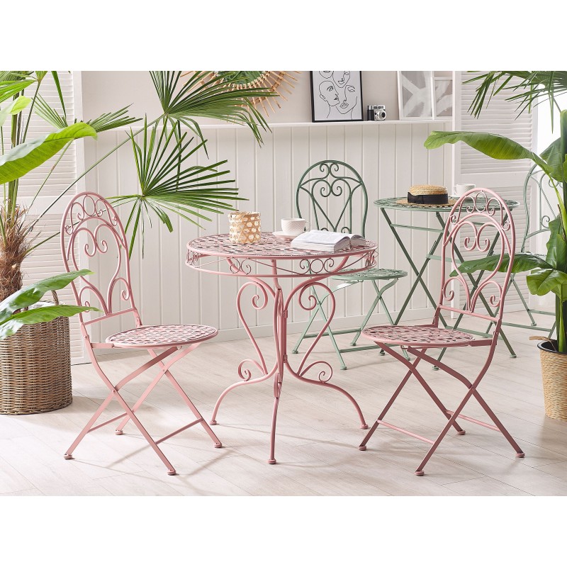 Stolik bistro ALBINIA 70 cm 70 cm Metal Różowy