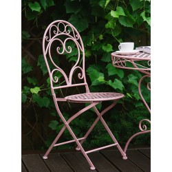 Stolik bistro ALBINIA 70 cm 70 cm Metal Różowy