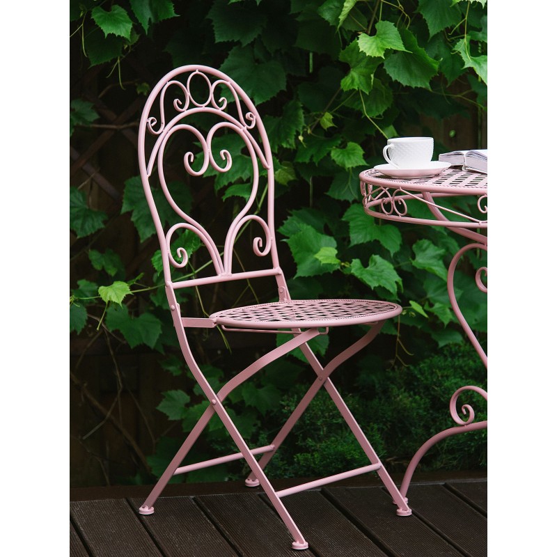 Stolik bistro ALBINIA 70 cm 70 cm Metal Różowy