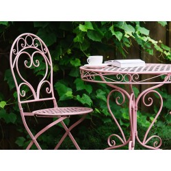 Stolik bistro ALBINIA 70 cm 70 cm Metal Różowy