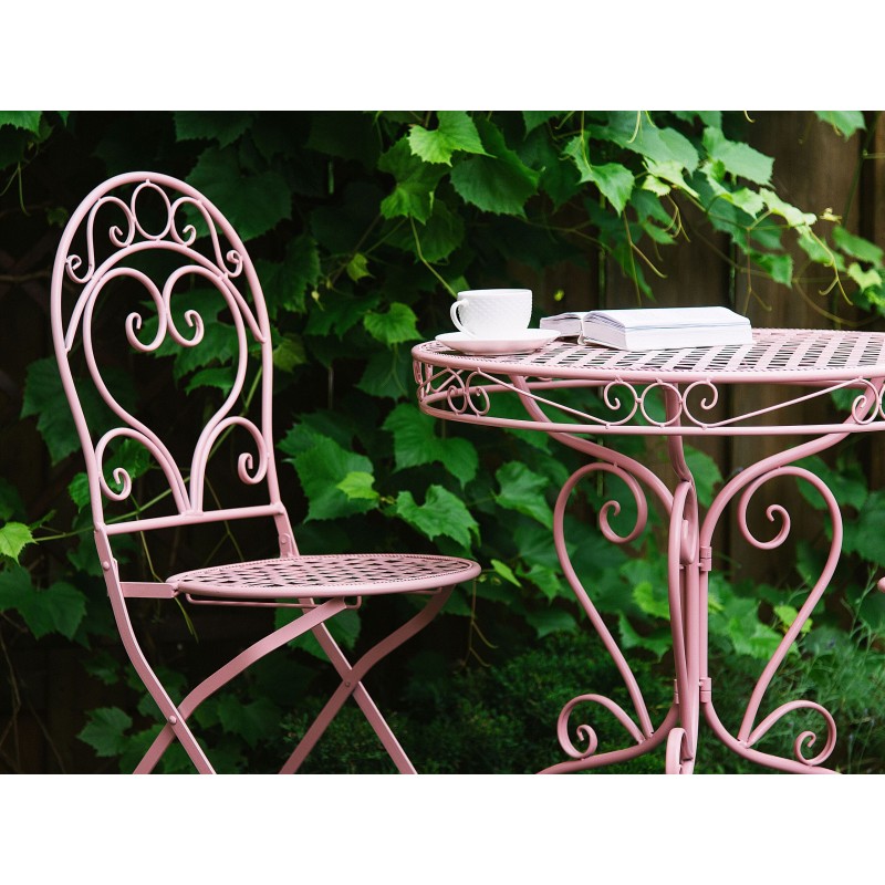 Stolik bistro ALBINIA 70 cm 70 cm Metal Różowy