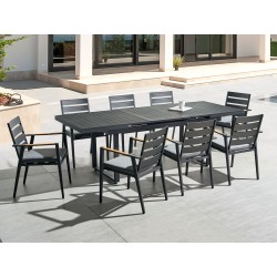 Stół ogrodowy rozkładany VALCANETTO 180/240 cm 90 cm Metal Czarny
