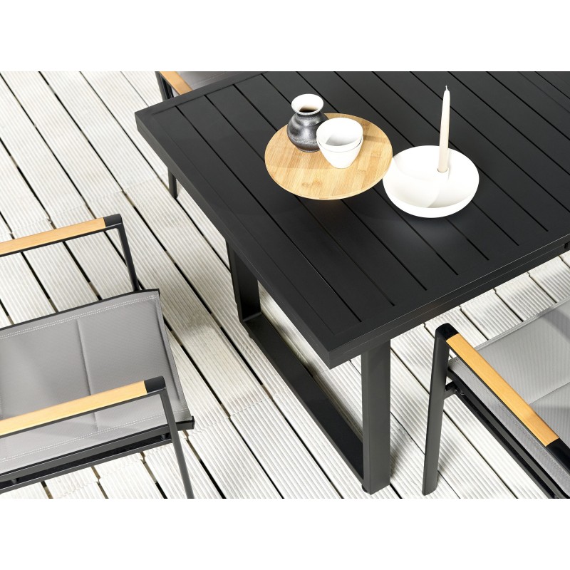 Stół ogrodowy rozkładany VALCANETTO 180/240 cm 90 cm Metal Czarny