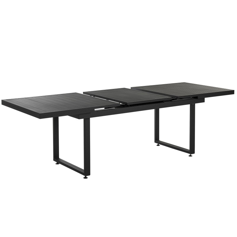 Stół ogrodowy rozkładany VALCANETTO 180/240 cm 90 cm Metal Czarny
