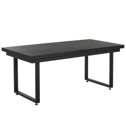 Stół ogrodowy rozkładany VALCANETTO 180/240 cm 90 cm Metal Czarny