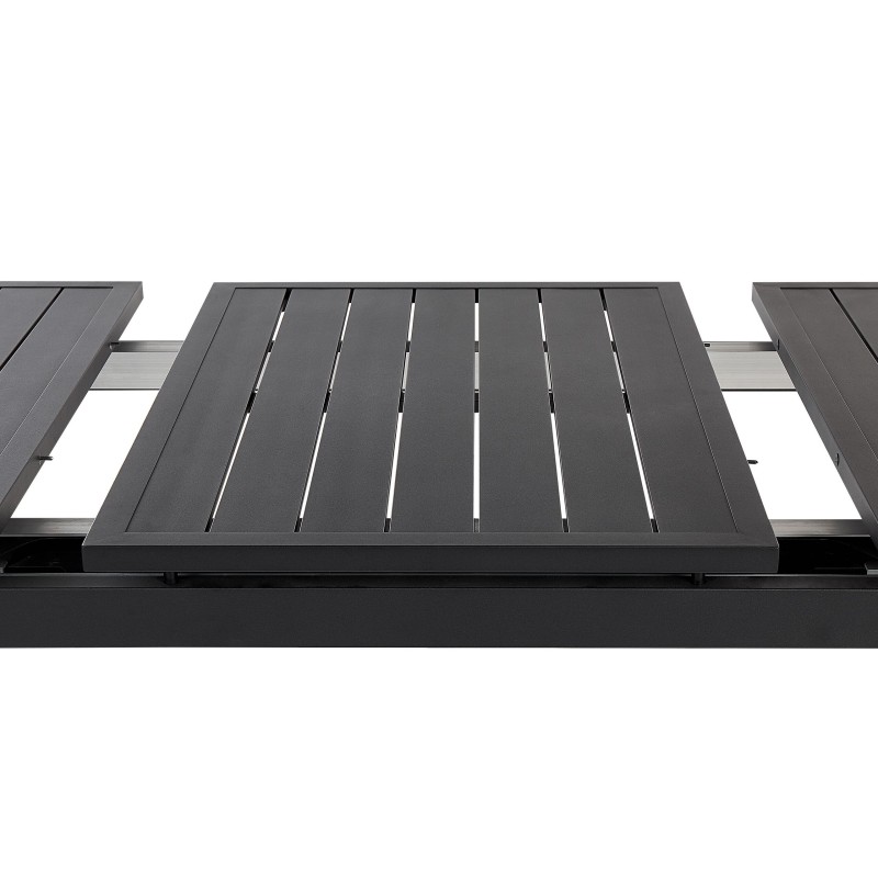 Stół ogrodowy rozkładany VALCANETTO 180/240 cm 90 cm Metal Czarny