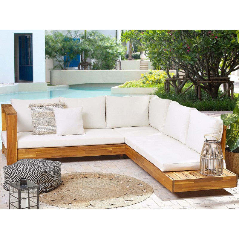 Narożnik ogrodowy dla 5 osób MARETTIMO Prawostronny Certyfikowane drewno akacjowe Brązowy