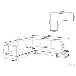Narożnik ogrodowy dla 5 osób MARETTIMO Prawostronny Certyfikowane drewno akacjowe Brązowy