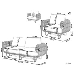 Zestaw ogrodowy dla 4 osób DOLCEDO Rattan Beżowy