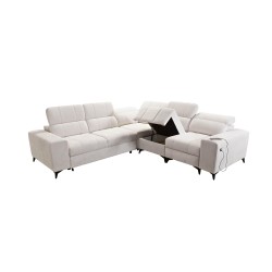 Ecksofa Ballagio III Mix mit Schlaffunktion und Relaxfunktion | Höchste Qualität Geflecht, Spring 1108