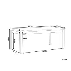 Stół ogrodowy OSTUNI 180 cm 90 cm Beton Szary