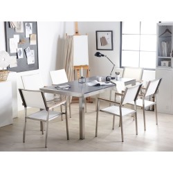 Stół ogrodowy GROSSETO 180 cm 90 cm Płomieniowany Granit Grafitowy