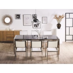 Stół ogrodowy GROSSETO 220 cm 100 cm Polerowany Granit Szary