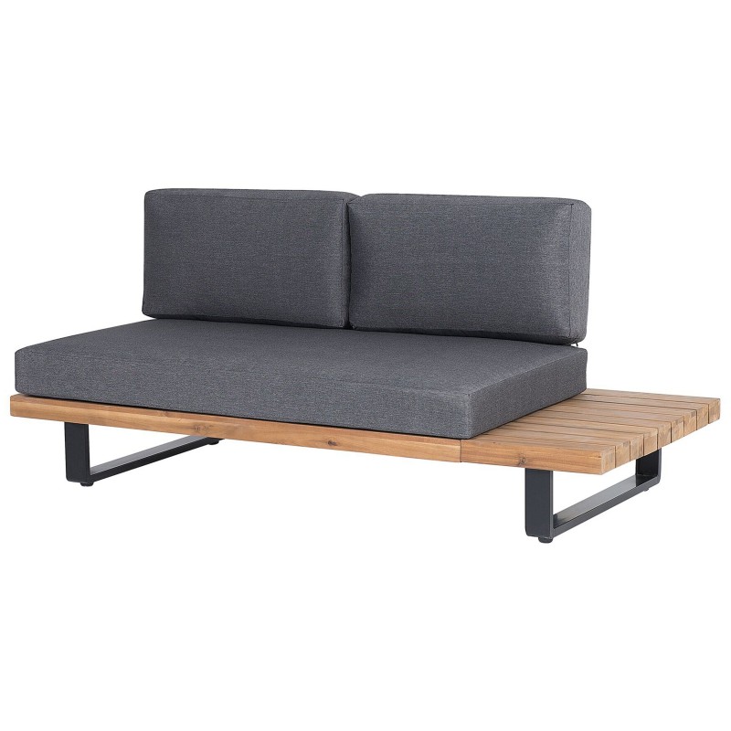 Narożnik ogrodowy ze stolikiem dla 5 osób MYKONOS Prawostronny Certyfikowane drewno akacjowe Ciemnoszary