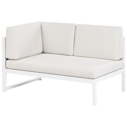 Narożnik ogrodowy ze stolikiem dla 6 osób CASTELLA/FRATTE Lewostronny Metal Złamana biel