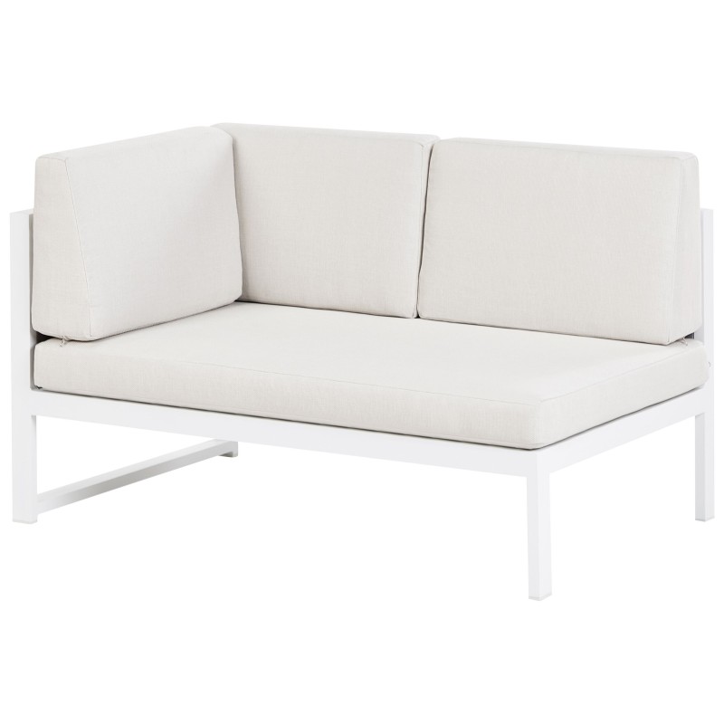 Narożnik ogrodowy ze stolikiem dla 6 osób CASTELLA/FRATTE Lewostronny Metal Złamana biel