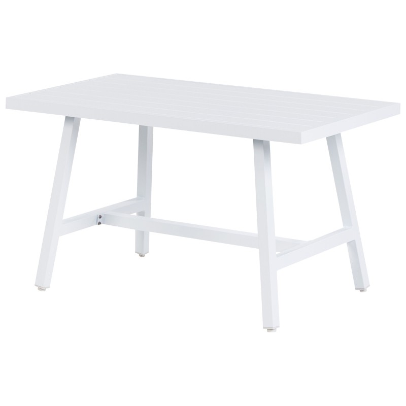 Narożnik ogrodowy ze stolikiem dla 6 osób CASTELLA/FRATTE Lewostronny Metal Złamana biel