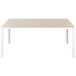 Stół ogrodowy CATANIA 91 cm 160 cm Szkło Beżowy