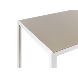 Stół ogrodowy CATANIA 91 cm 160 cm Szkło Beżowy
