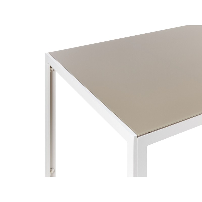 Stół ogrodowy CATANIA 91 cm 160 cm Szkło Beżowy