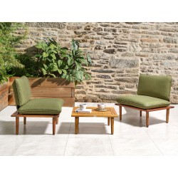 Zestaw ogrodowy ze stolikiem dla 2 osób FRASCATI Modułowy Certyfikowane drewno akacjowe Oliwkowy