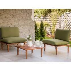 Zestaw ogrodowy ze stolikiem dla 2 osób FRASCATI Modułowy Certyfikowane drewno akacjowe Oliwkowy