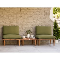 Zestaw ogrodowy ze stolikiem dla 2 osób FRASCATI Modułowy Certyfikowane drewno akacjowe Oliwkowy