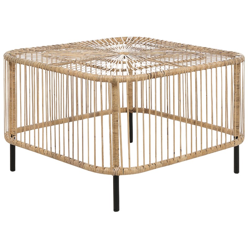 Stolik ogrodowy rattanowy 67 x 67 cm naturalny CESENATICO