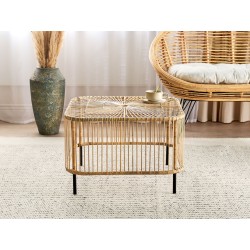 Stolik ogrodowy rattanowy 67 x 67 cm naturalny CESENATICO