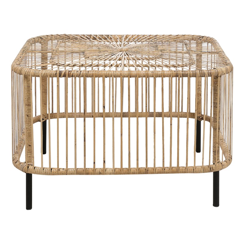 Stolik ogrodowy rattanowy 67 x 67 cm naturalny CESENATICO