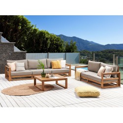 Zestaw ogrodowy ze stolikiem dla 5 osób TIMOR Modułowy Certyfikowane drewno akacjowe Jasnobrązowy