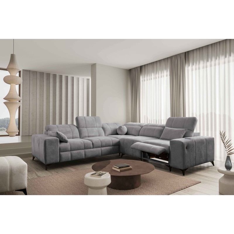 Sofá esquinero Ballagio III Mix con función de dormir y relax | Máxima calidad Tela, Spring 1102