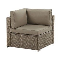 Narożnik ogrodowy ze stolikiem dla 6 osób BELVEDERE Technorattan Brązowy