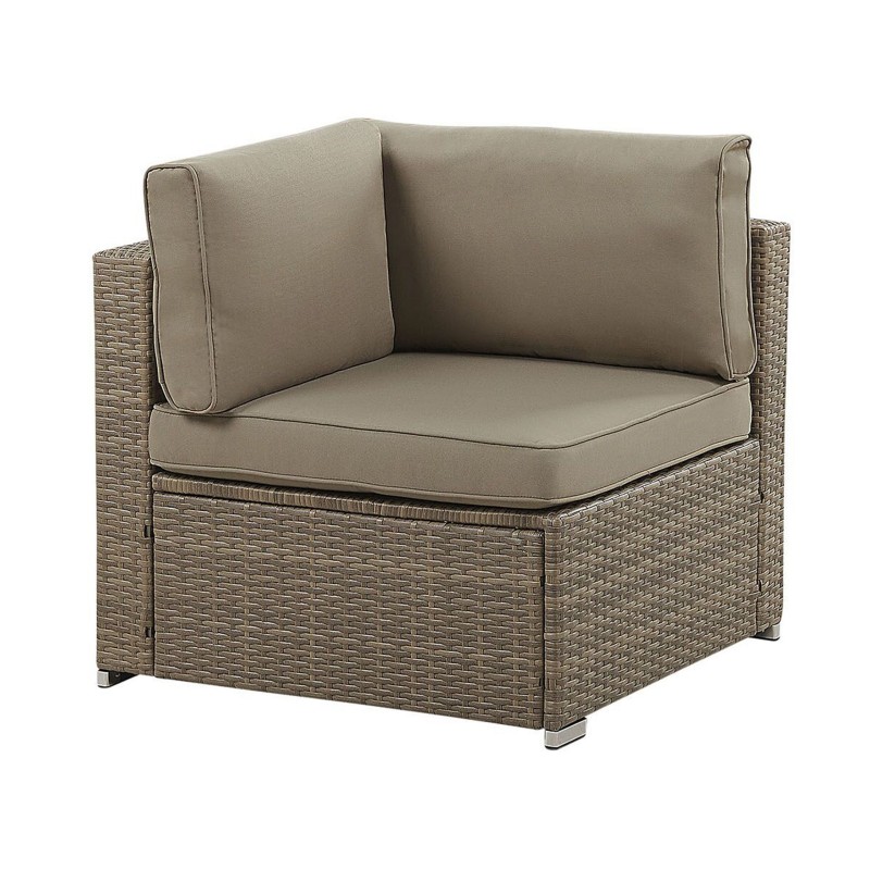 Narożnik ogrodowy ze stolikiem dla 6 osób BELVEDERE Technorattan Brązowy