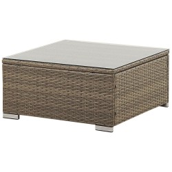 Narożnik ogrodowy ze stolikiem dla 6 osób BELVEDERE Technorattan Brązowy