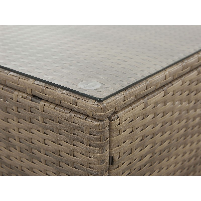 Narożnik ogrodowy ze stolikiem dla 6 osób BELVEDERE Technorattan Brązowy