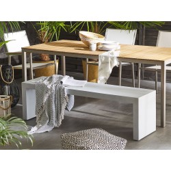Ławka ogrodowa TARANTO 150 cm Beton Biały