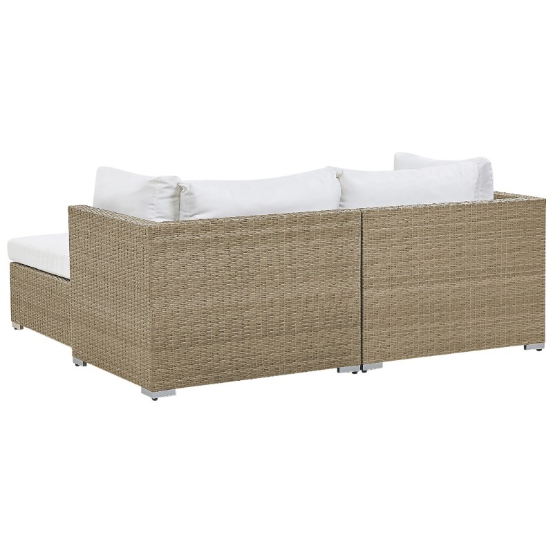 Zestaw ogrodowy ze stolikiem dla 2 osób NOTO Modułowy Technorattan Jasnobrązowy