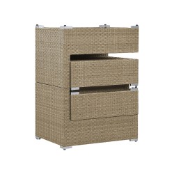 Zestaw ogrodowy ze stolikiem dla 2 osób NOTO Modułowy Technorattan Jasnobrązowy