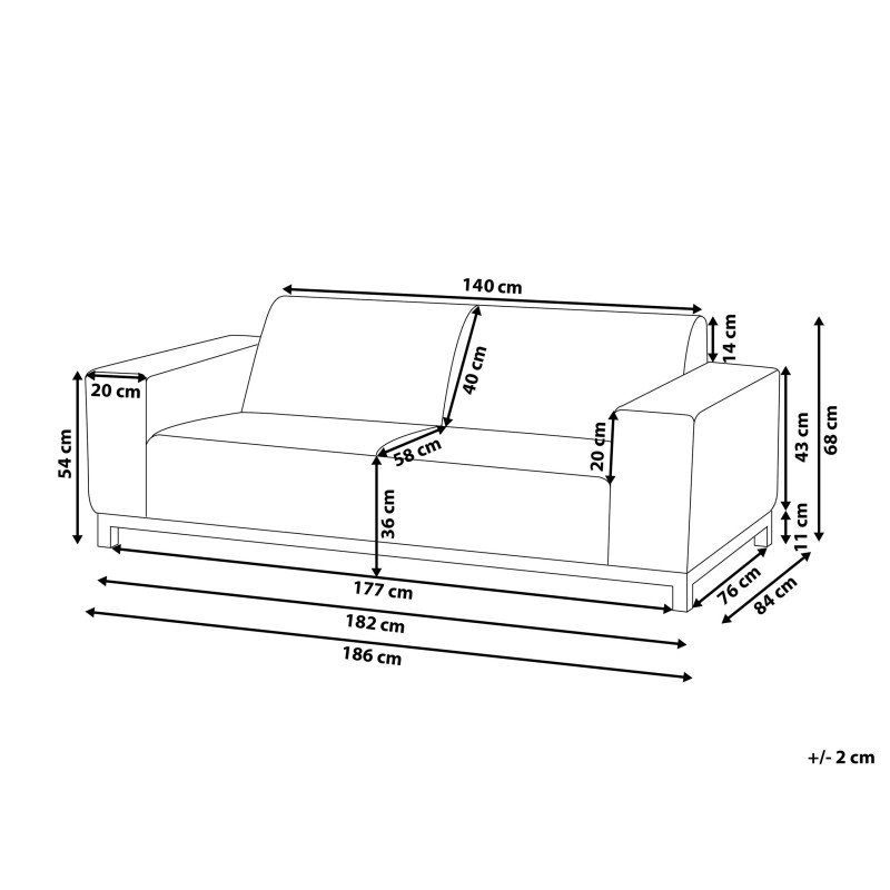 Sofa ogrodowa szara z czarnym ROVIGO