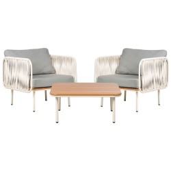 Zestaw ogrodowy ze stolikiem dla 2 osób SENISE Metal Szary