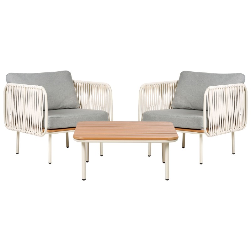 Zestaw ogrodowy ze stolikiem dla 2 osób SENISE Metal Szary