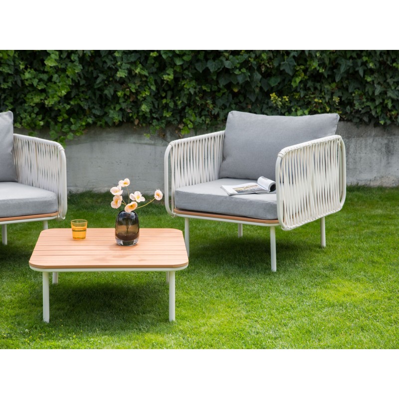 Zestaw ogrodowy ze stolikiem dla 2 osób SENISE Metal Szary